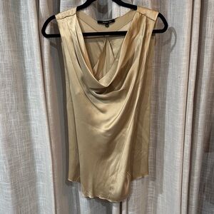 Banana Republic Gold Satin Drape Blouse